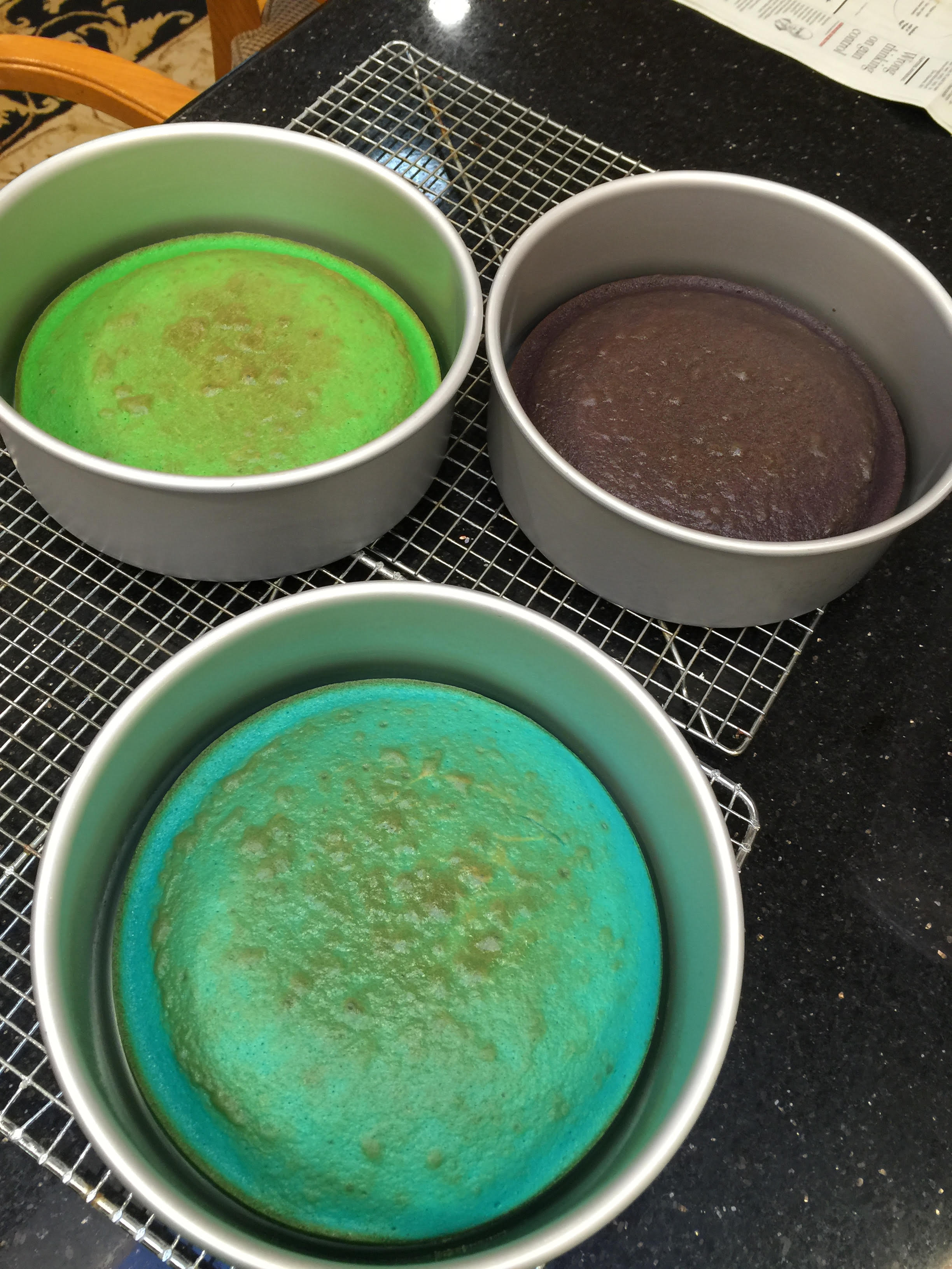 Jonah Rainbow cakes unfrosted 6 layers in cake pans 2016 7th bdat