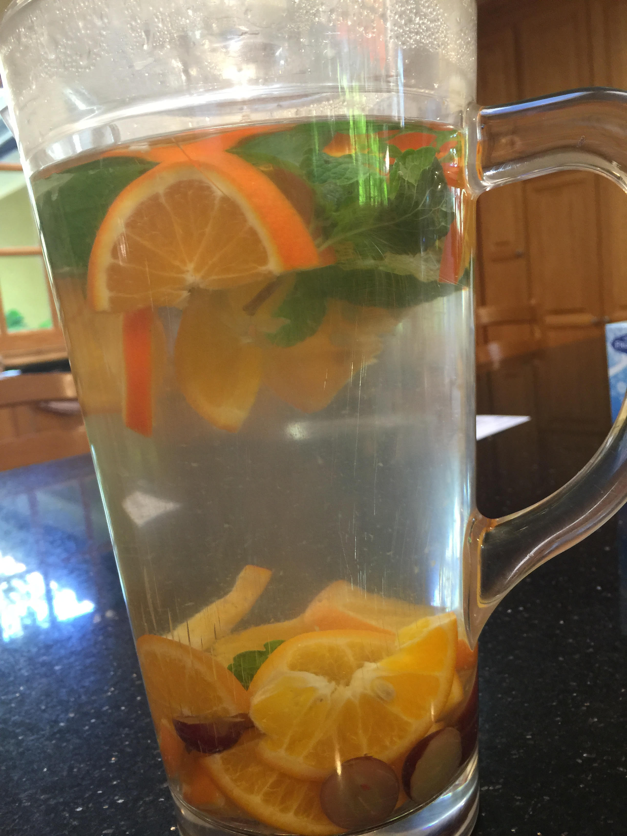 Filtered WAter citrus mint and grapes