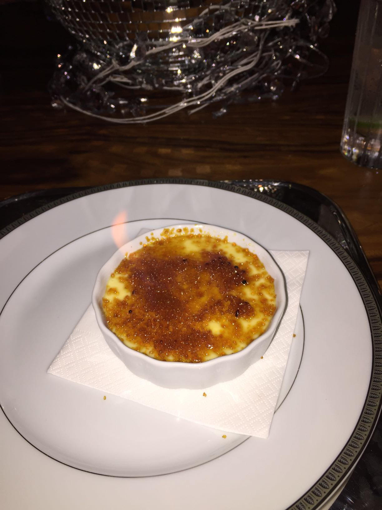 Flaming Creme Brulee on Kai