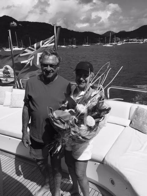 Larraine and Clive Black and White anniverary on Kai Yacht March 2016