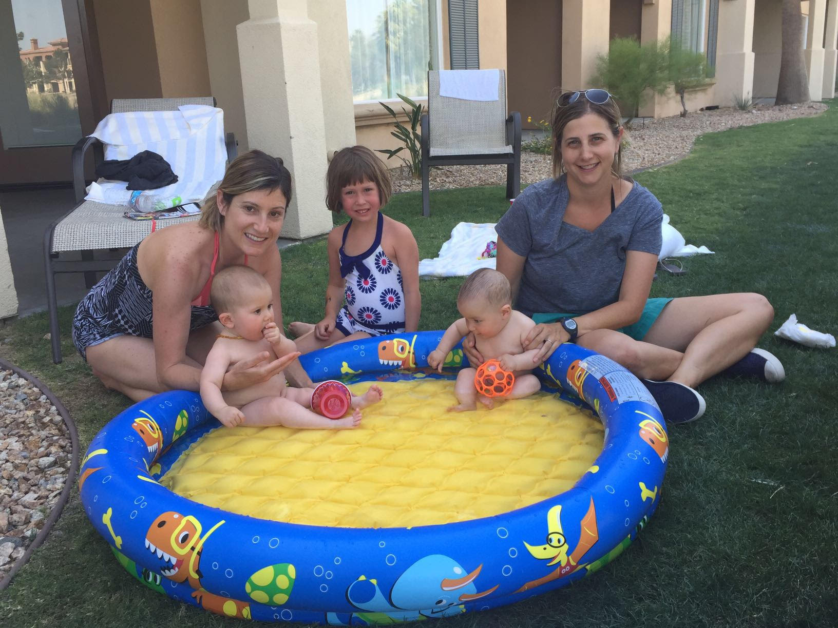 Babies in baby pool Teddy and Sloane with nina romy and natalie - Copy