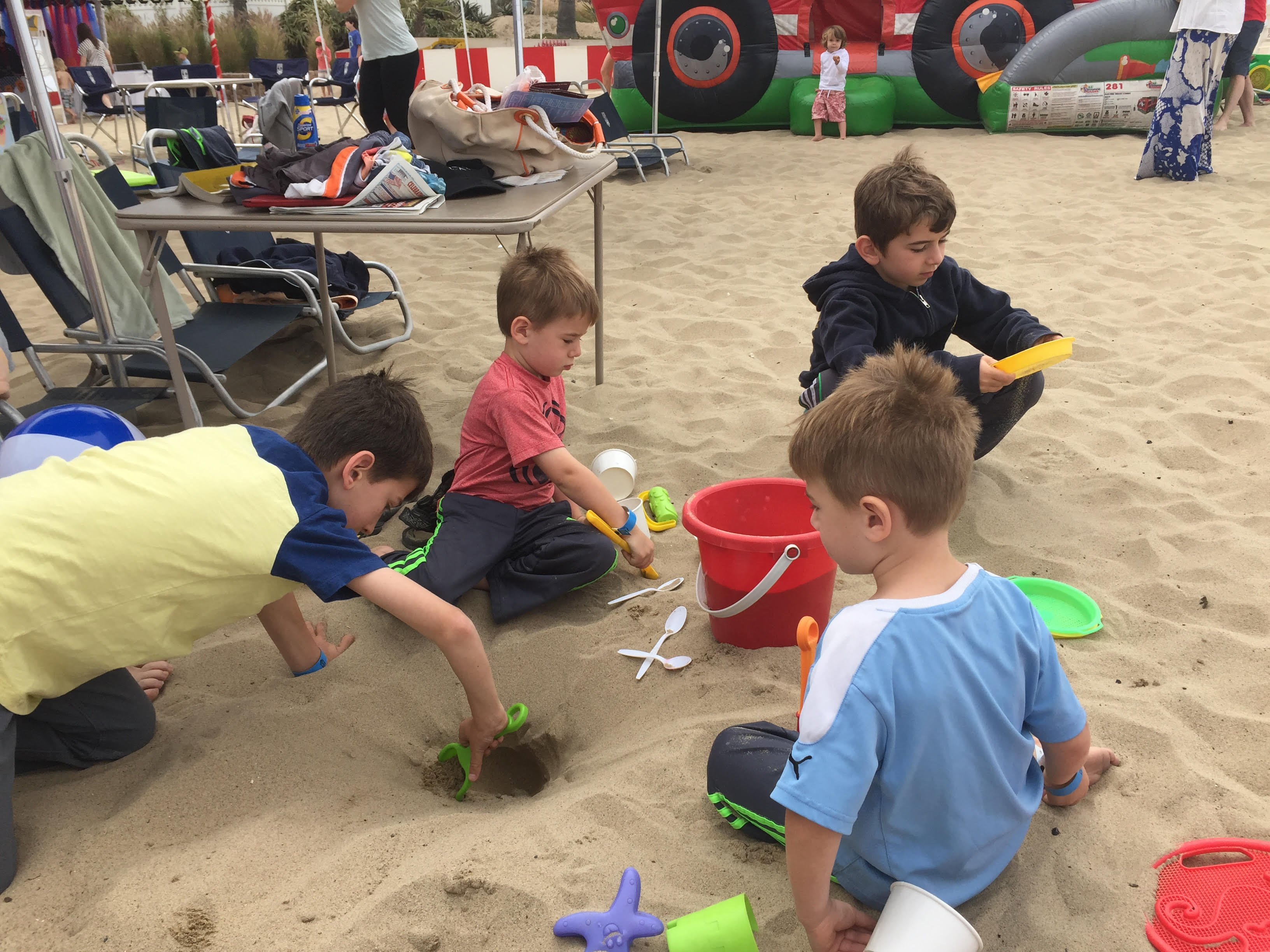 Jack Jonah Noah Gabriel at Beach June 3 2016