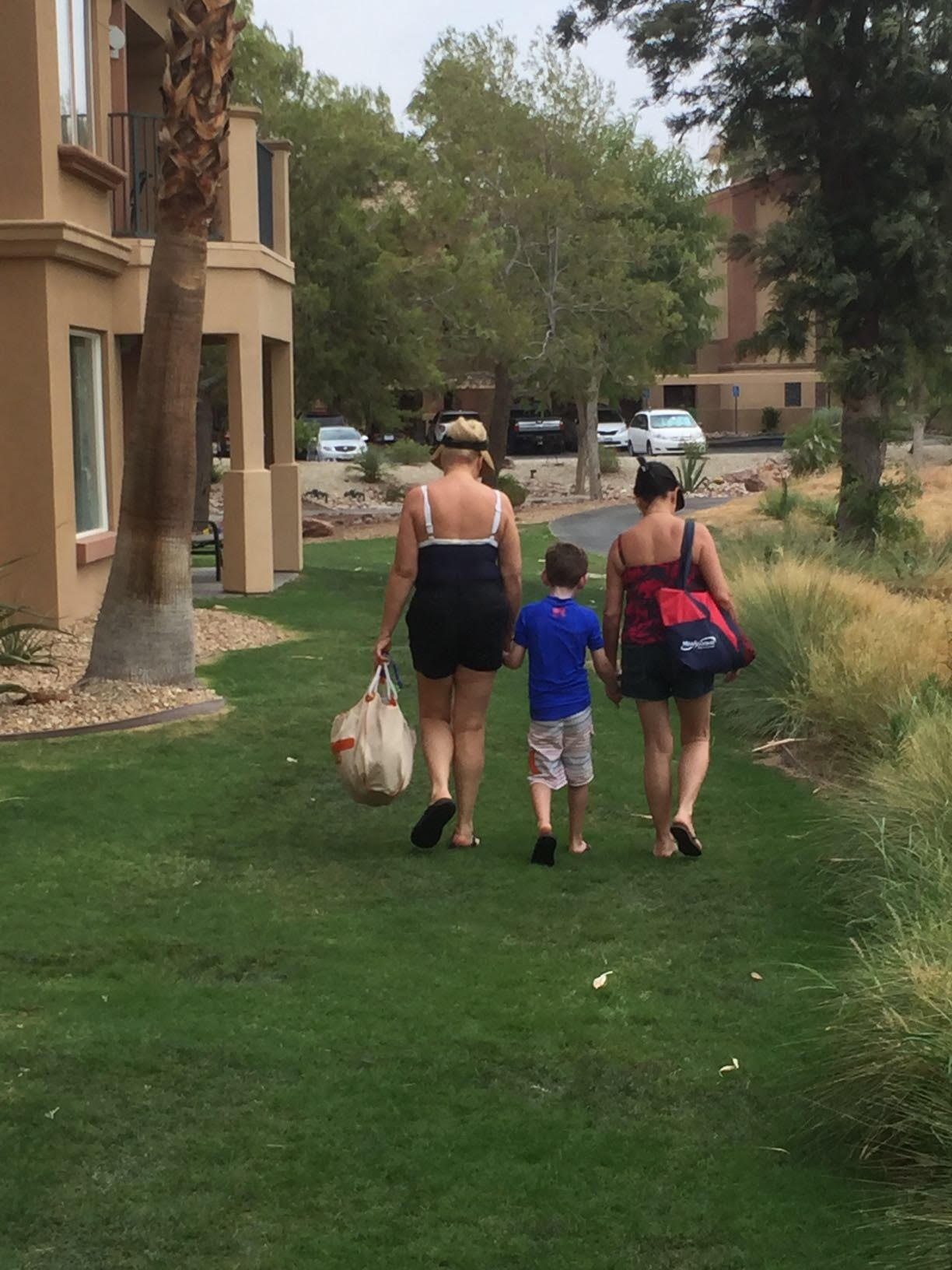 Two grandmas with one grandson walking Fam week 2016 - Copy