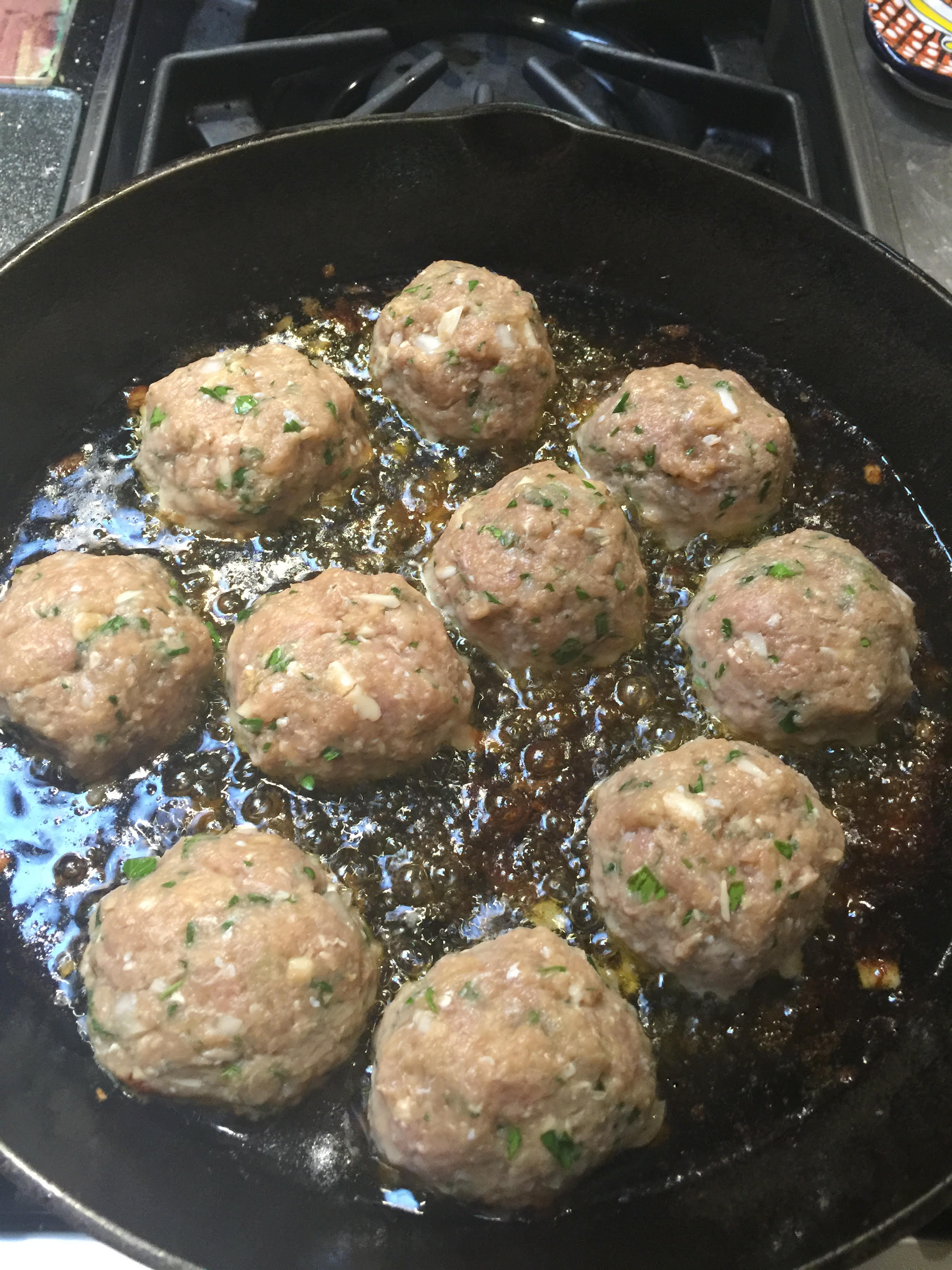 Turkey Meatballs cooking